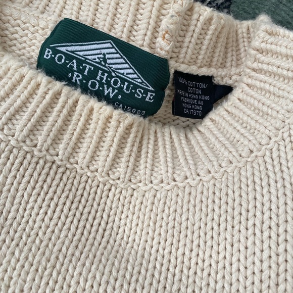 Vintage cotton collegiate preppy sweater with paddles - Picture 3 of 10